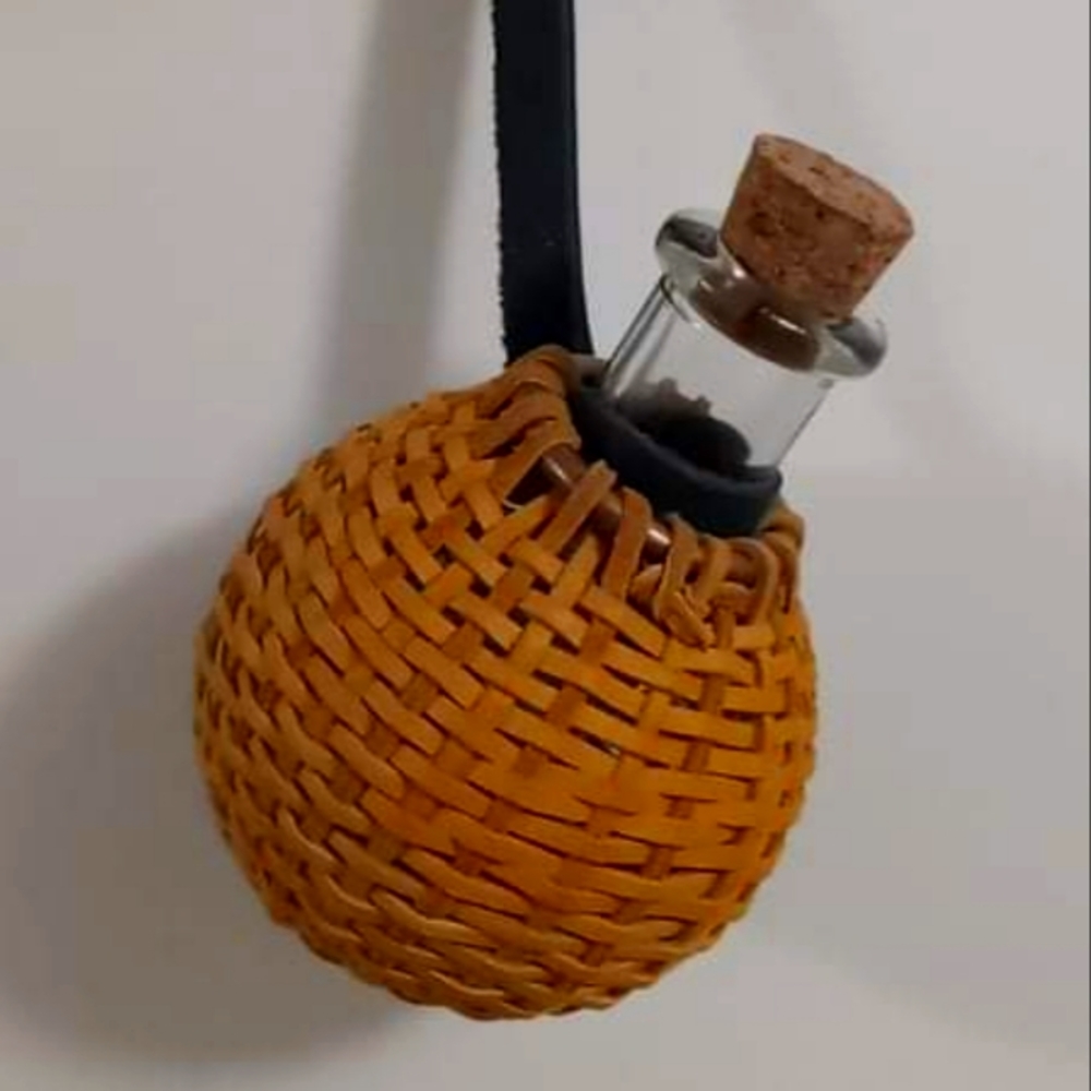 Hand-weaved deer leather potions bottle